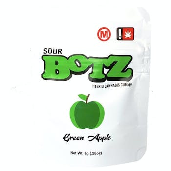 (SOUR BOTZ) Green Apple 100mg THC (Net.Wt.0.28oz/8g)